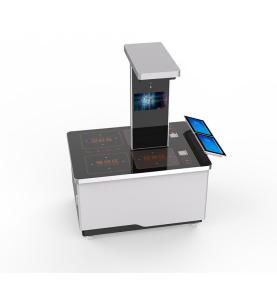 RFID smart restaurant vertical dual-channel dining table face recognition AI analysis fast induction weighing intelligent settlement dining machine