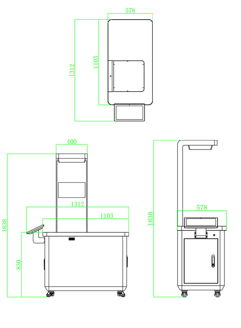 RFID Smart Canteen Vertical AI Left Single Channel Checkout Counter Self-service Machine Self-service Checkout Machine